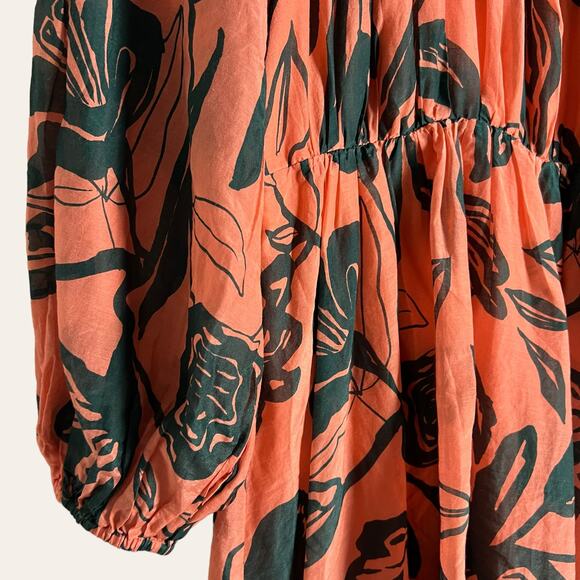 Tanya Taylor Shay Floral Print Mini Dress in Shell Pink/Deep Sea Size XS - Picture 4 of 12
